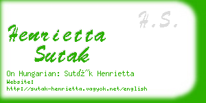 henrietta sutak business card